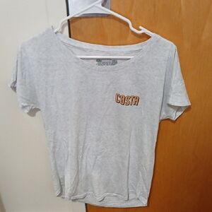 Costa Light Gray T-Shirt with Orange Logo